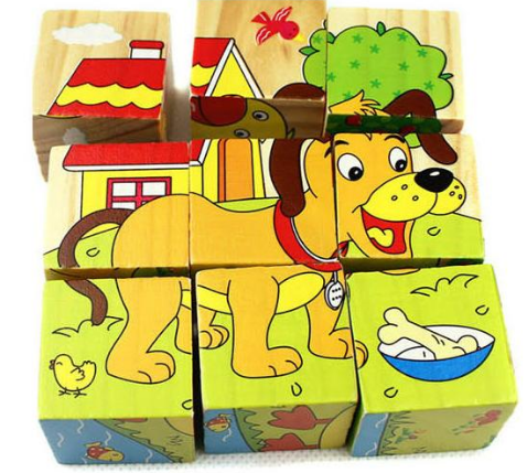 Children Wooden Cartoon Animal Puzzle Toys